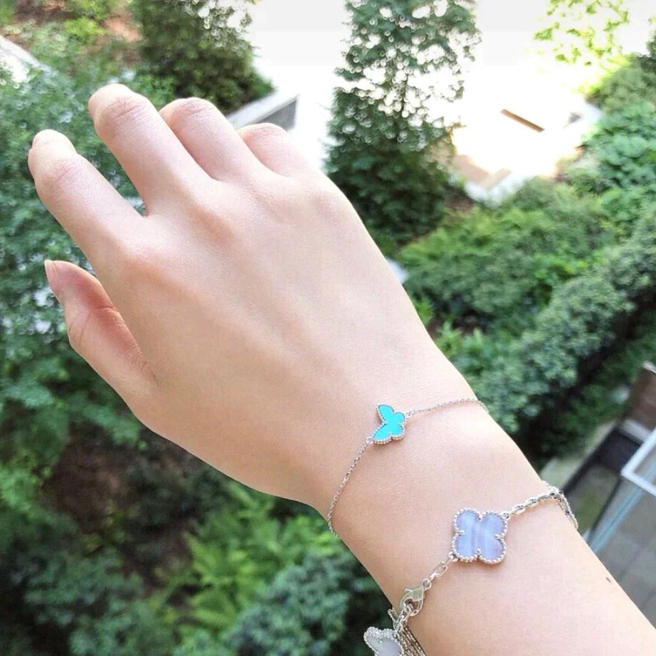 Miro BUTTERFLY TURQUOISE BUTTERFLY BRACELET SILVER