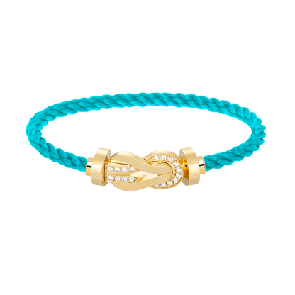 Miro CHANCE LARGE 8 FIGURE BUCKLE HALF DIAMOND BRACELET GOLD