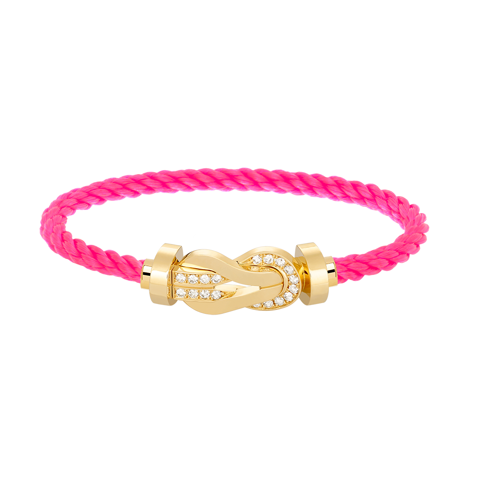 Miro CHANCE LARGE 8 FIGURE BUCKLE HALF DIAMOND BRACELET GOLD