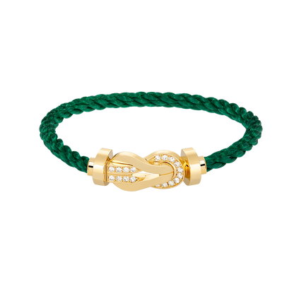 Miro CHANCE LARGE 8 FIGURE BUCKLE HALF DIAMOND BRACELET GOLD