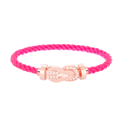 Miro CHANCE LARGE 8 FIGURE BUCKLE HALF DIAMOND BRACELET ROSE GOLD
