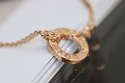 Miro LOVE NECKLACE ADJUSTABLE ROSE GOLD 2 DIAMOND
