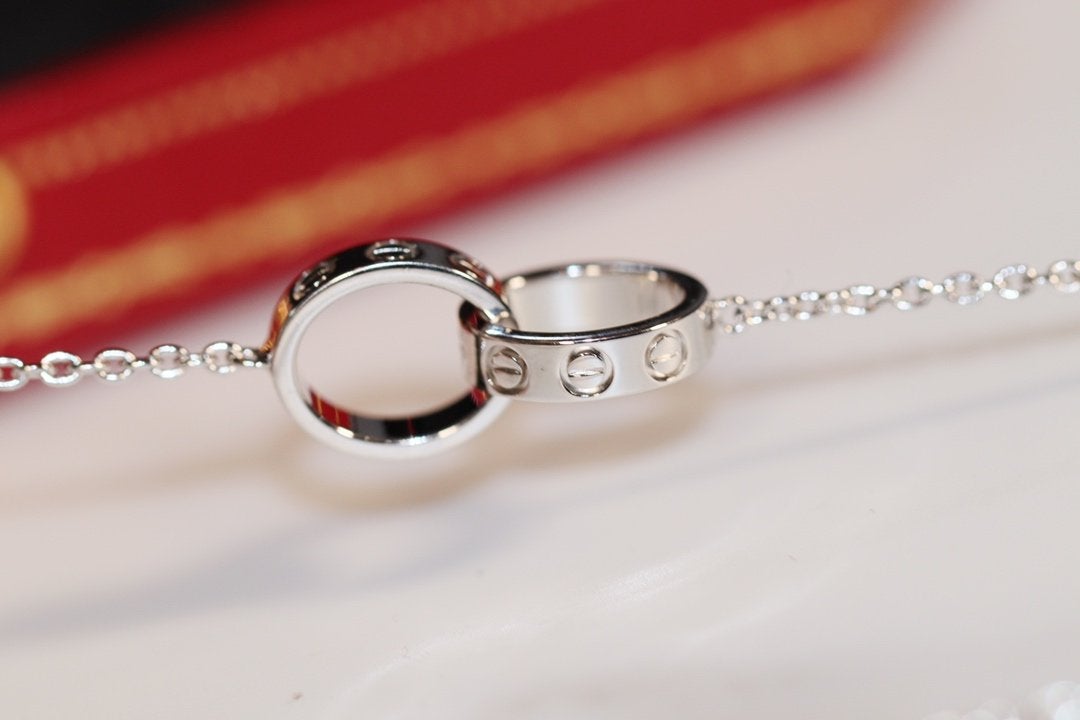 Miro LOVE NECKLACE PINK GOLD AND SILVER