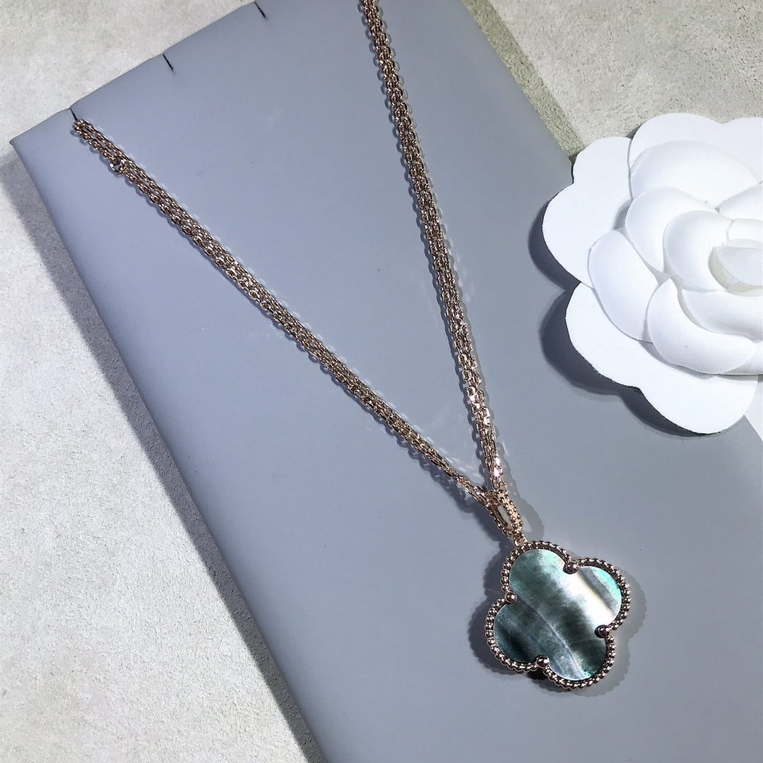 Miro クローバー 25MM ゴールド ダークMOP ビッグクローバーネックレス