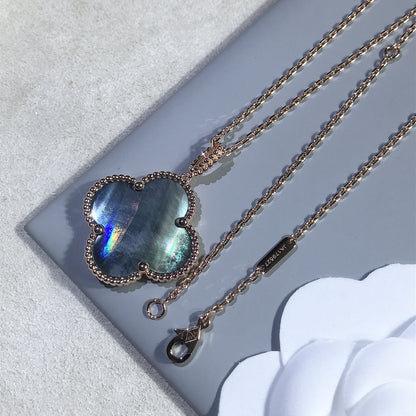 Miro クローバー 25MM ゴールド ダークMOP ビッグクローバーネックレス