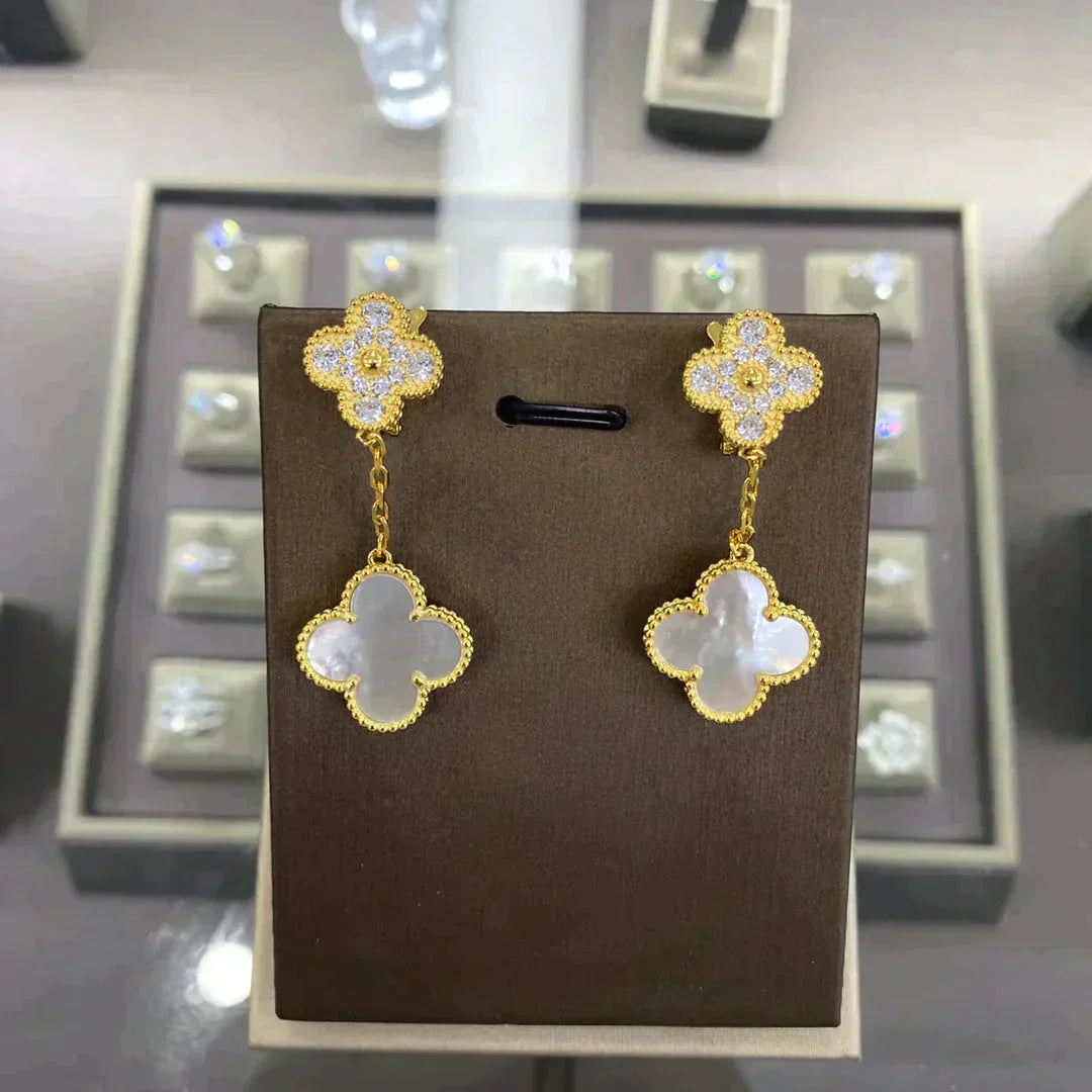 Miro CLOVER  2 MOTIFS  DIAMOND  EARRINGS (MULTIPLE CHOICESç´
