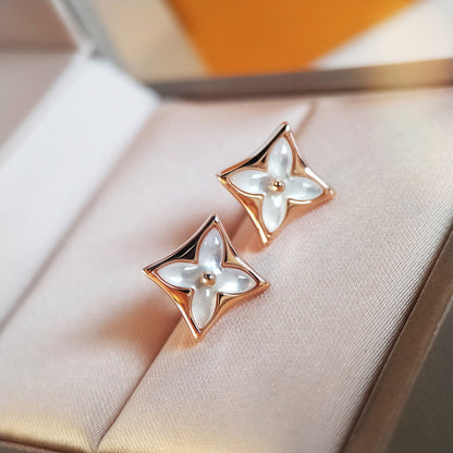 Miro STAR MOP PINK GOLD EARRINGS
