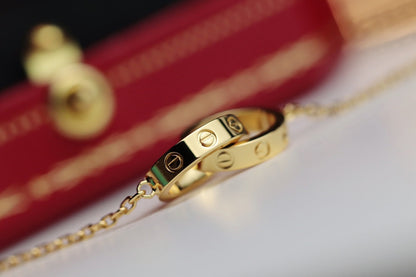 Miro LOVE NECKLACE DOUBLE RING GOLD