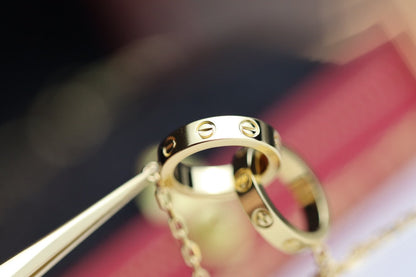 Miro LOVE NECKLACE DOUBLE RING GOLD