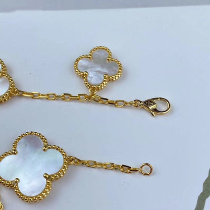 Miro MAGIC CLOVER MOP GOLD BRACELET 5 MOTIFS
