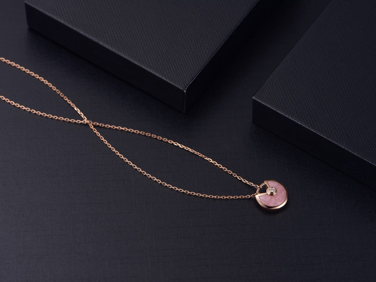 Miro AMULETTE ROSE GOLD PINK MOP NECKLACE