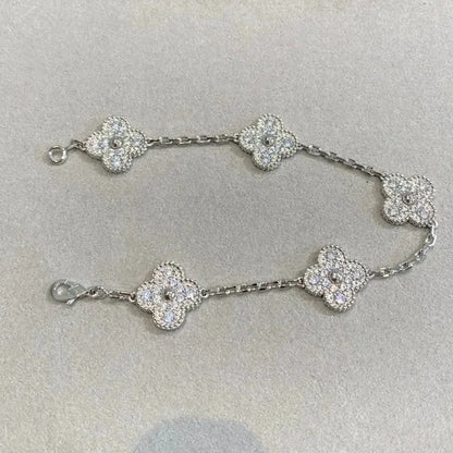 [Miro ] New  CLOVER 5 MOTIF FULL DIAMOND BRACELET COLLECTION