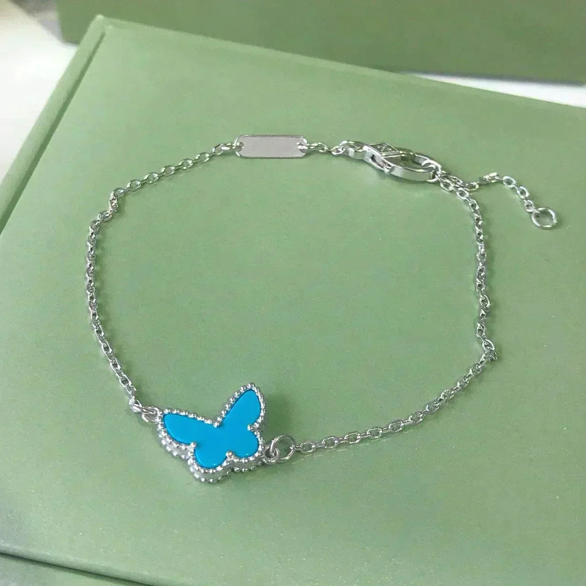 Miro BUTTERFLY TURQUOISE BUTTERFLY BRACELET SILVER