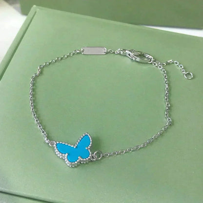 Miro BUTTERFLY TURQUOISE BUTTERFLY BRACELET SILVER