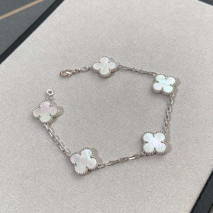 [Miro ]New CLOVER WHITE PEARL MOP 5 MOTIF BRACELET COLLECTION