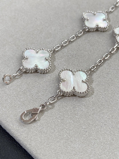 [Miro ]New CLOVER WHITE PEARL MOP 5 MOTIF BRACELET COLLECTION