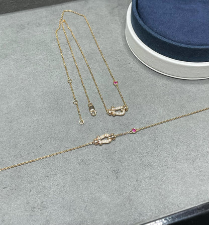 Miro FORCE 10 DIAMOND PINK GOLD NECKLACE