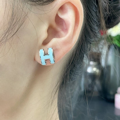 Miro POP H SKY BLUE STUD EARRINGS