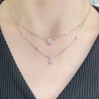 [Miro ]MY TWIN 2 ROW DIAMOND NECKLACE