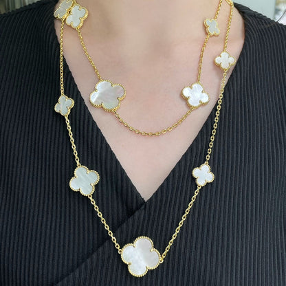 Miro CLOVER 16 MOTIF WHITE MOP GOLD ネックレス