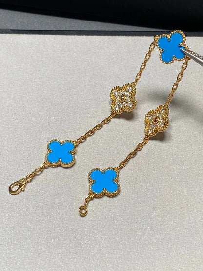 [Miro ]New CLOVER 5 MOTIF BLUE AGATE BRACELET COLLECTION