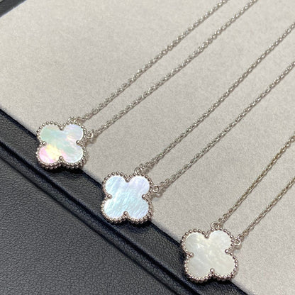 Miro CLOVER MEDIUM SILVER WHITE MOP NECKLACE