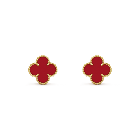 Miro CLOVER MINI 9.5MM CARNELIAN EARRINGS