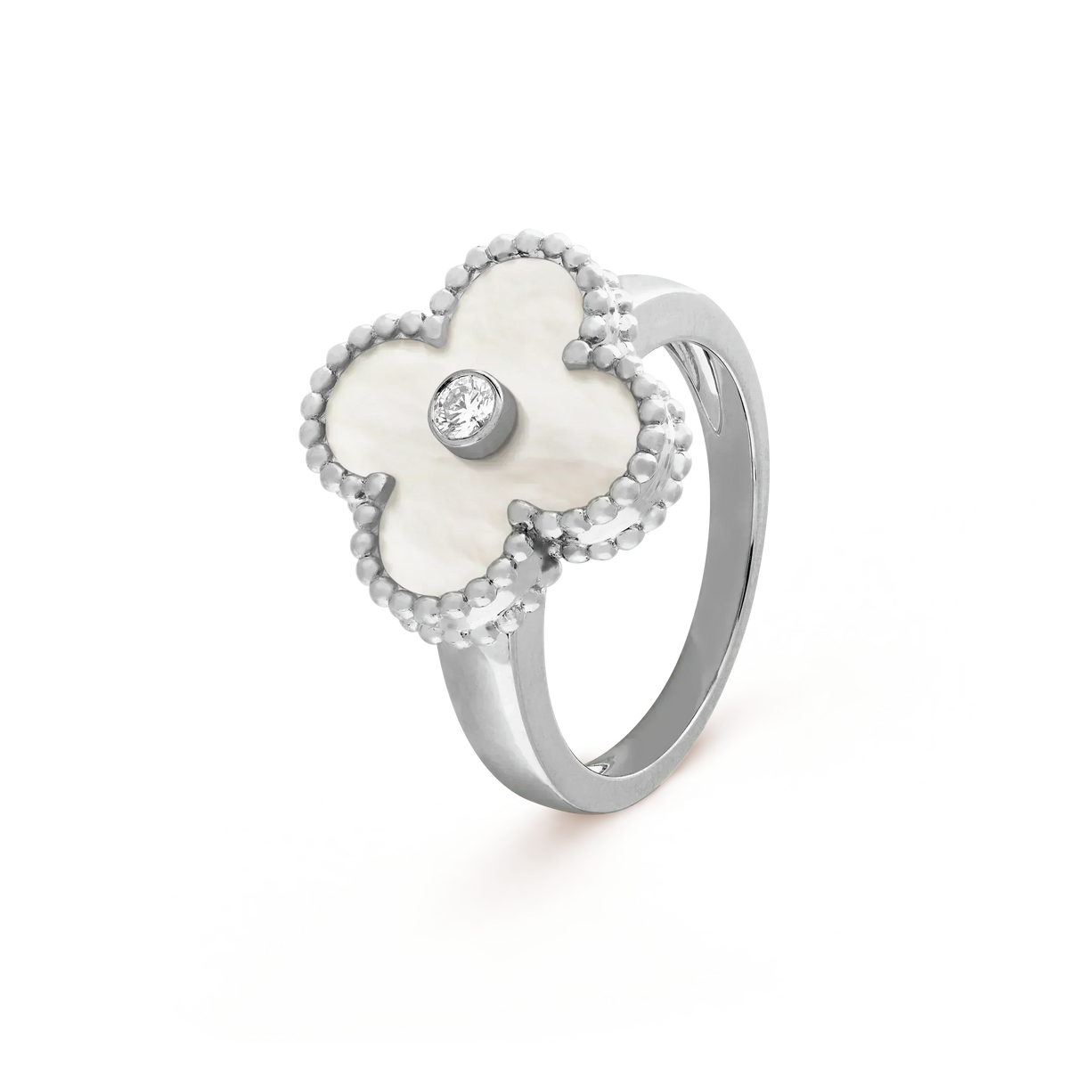 Miro CLOVER SILVER MOP DIAMOND RING