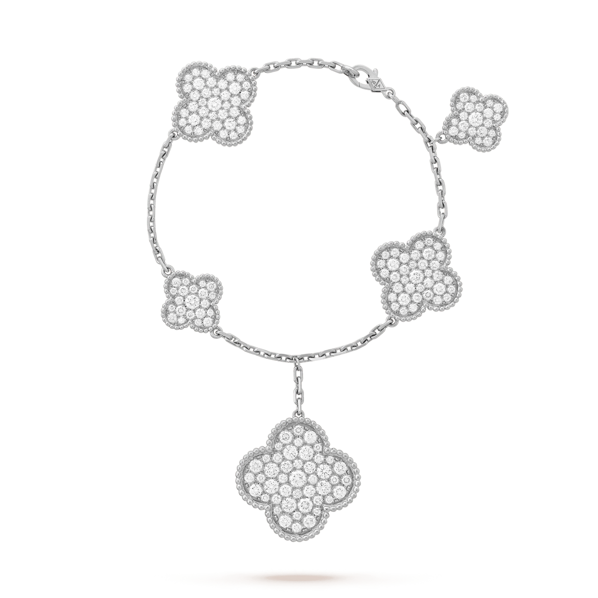 Miro CLOVER 6 MOTIFS SILVER DIAMOND BRACELET