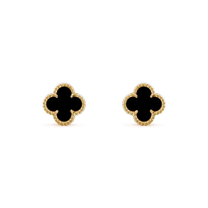 Miro CLOVER MINI 9.5MM BLACK MOP EARRINGS