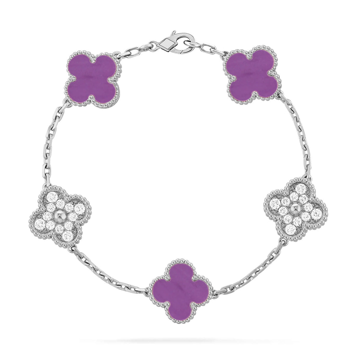 [Miro ]New  CLOVER 5 MOTIF VIOLET BRACELET COLLECTION