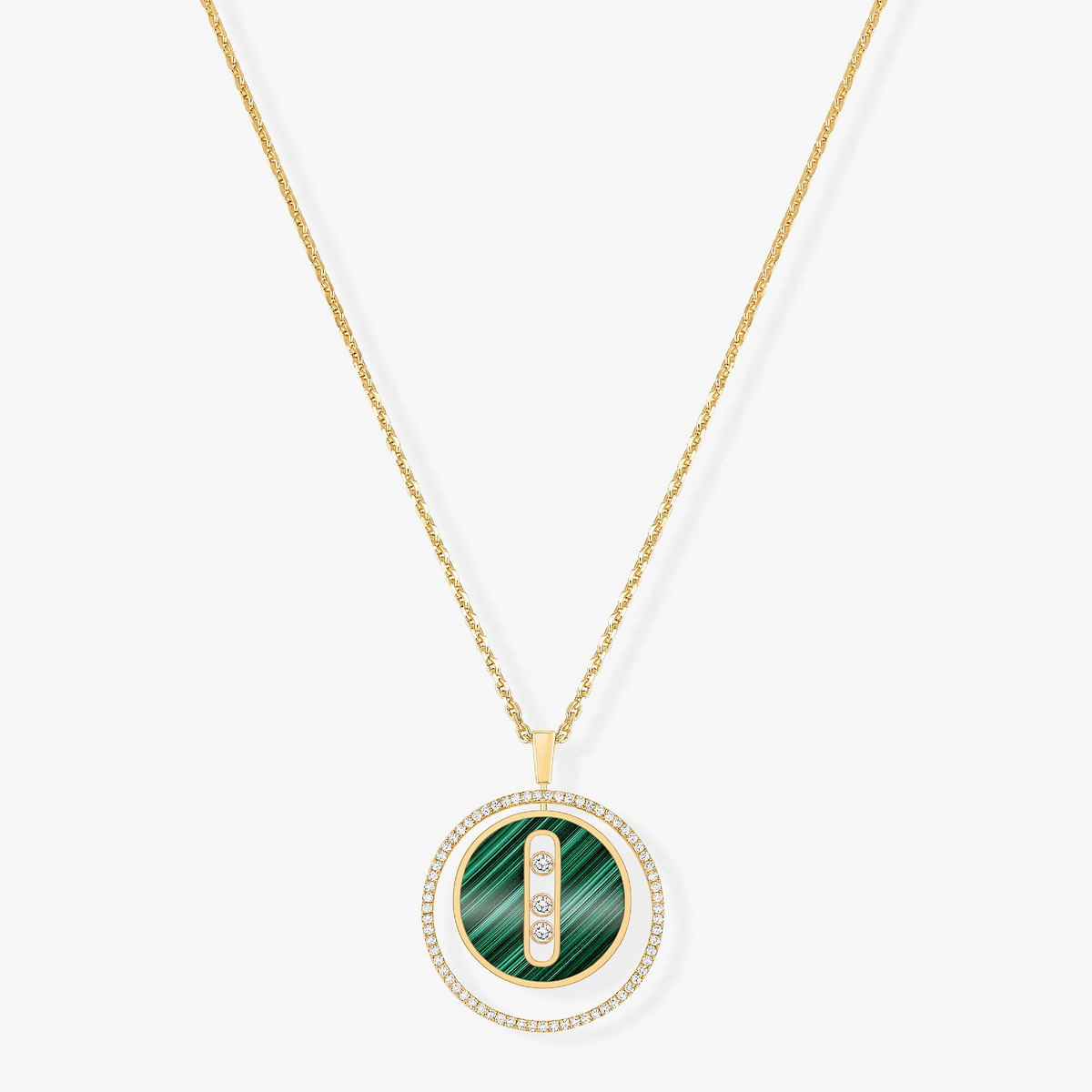 [Miro ]Miro  MOVE 3 DIAMOND MALACHITE GOLD DIAMOND NECKLACE