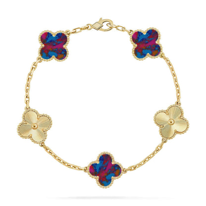 [Miro ]New CLOVER 5 MOTIF COLOR GEMSTONES BRACELET COLLECTION