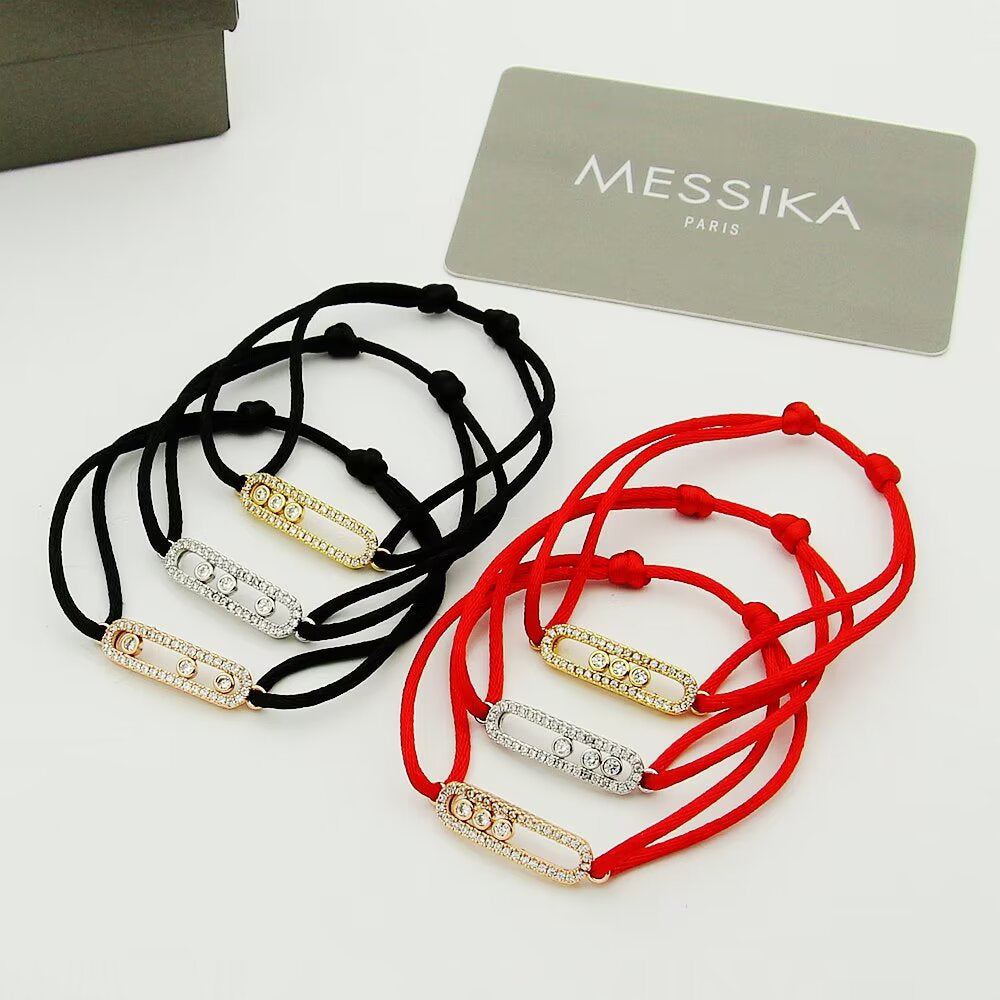 [Miro ]Messika Care(s) pink cord pavé bracelet