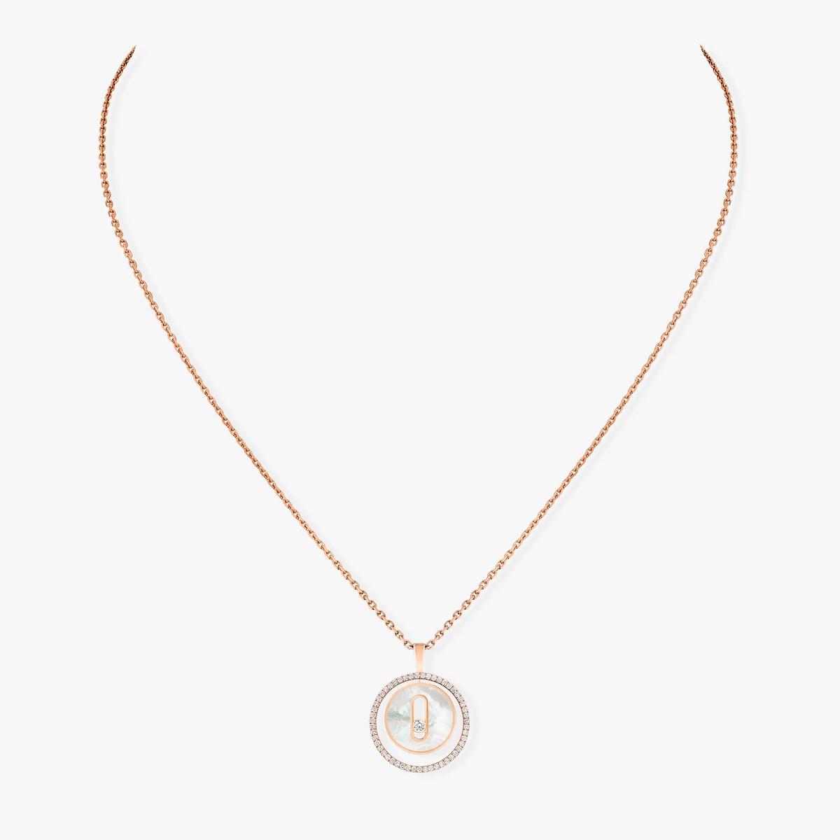 [Miro ]Miro  MOVE 1 DIAMOND WHITE MOTHER OF PEARL PINK GOLD DIAMOND NECKLACE