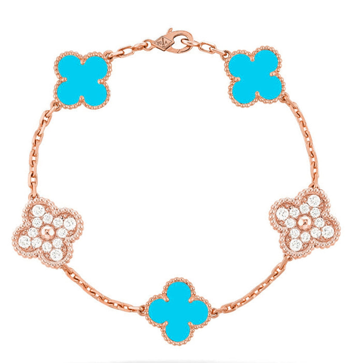 [Miro ]New  CLOVER 5 MOTIF TURQUOISE BRACELET COLLECTION