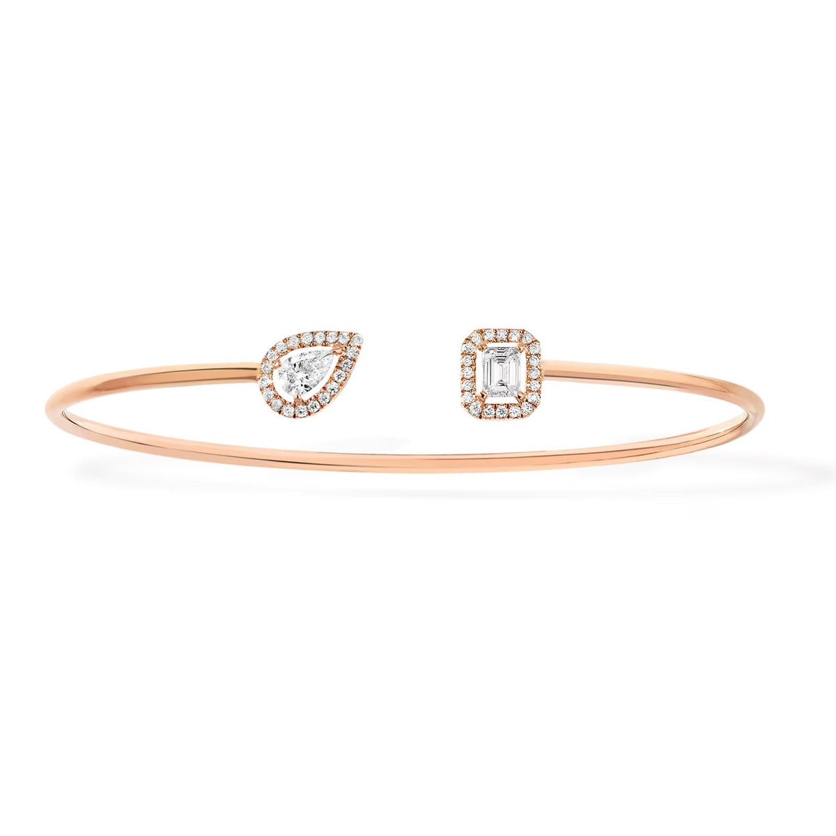 [Miro ]JONC FLEX MY TWIN TOI & MOI SILVER DIAMOND BRACELET