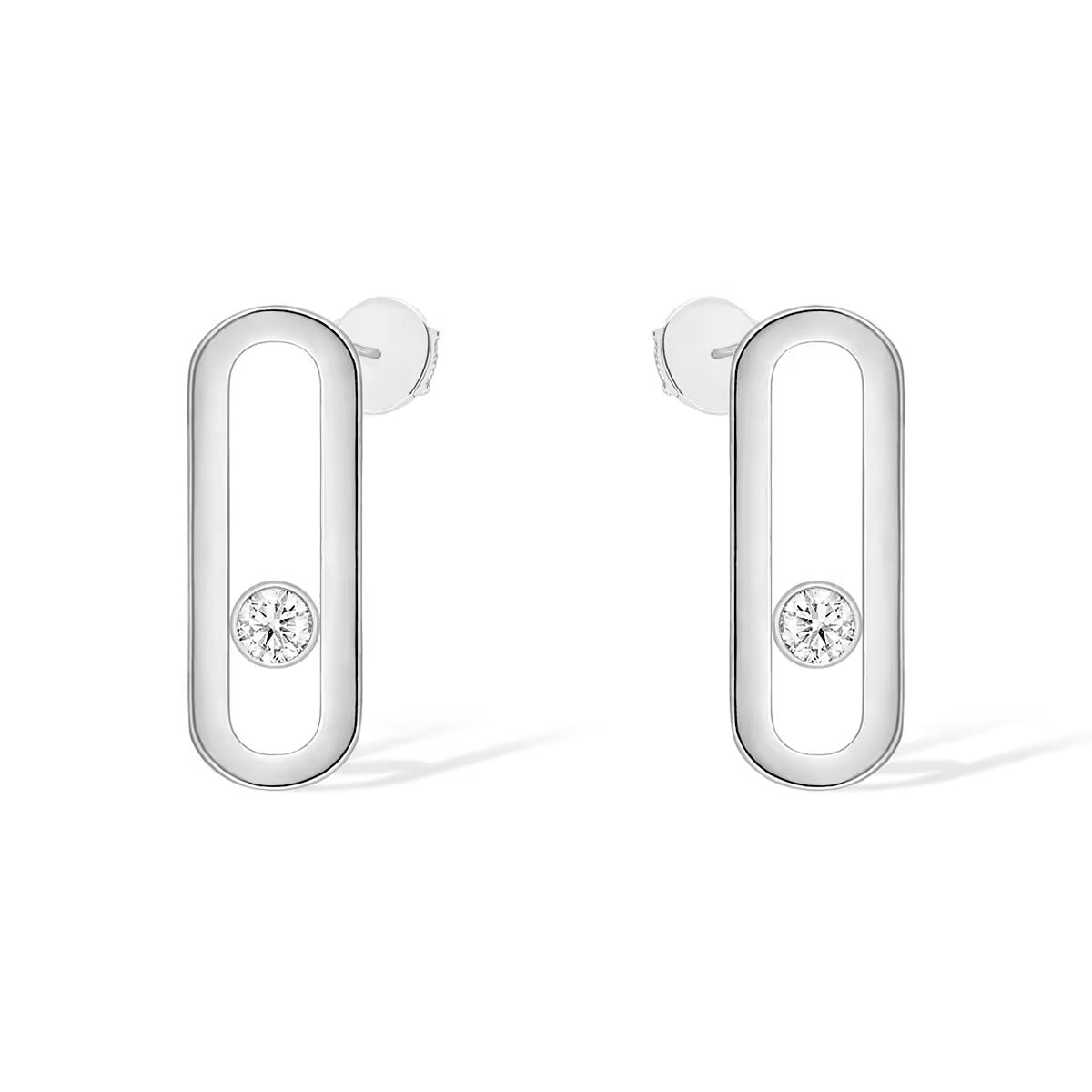 [Miro ]MOVE UNO SMALL 1 DIAMOND EARRINGS