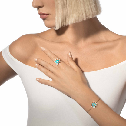 [Miro ]Miro  MOVE TURQUOISE PINK GOLD DIAMOND BRACELET