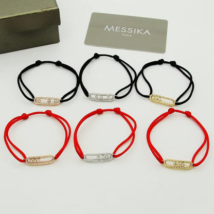 [Miro ]Messika Care(s) pink cord pavé bracelet