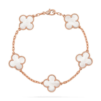 [Miro ]New CLOVER WHITE PEARL MOP 5 MOTIF BRACELET COLLECTION