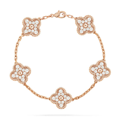 [Miro ] New  CLOVER 5 MOTIF FULL DIAMOND BRACELET COLLECTION