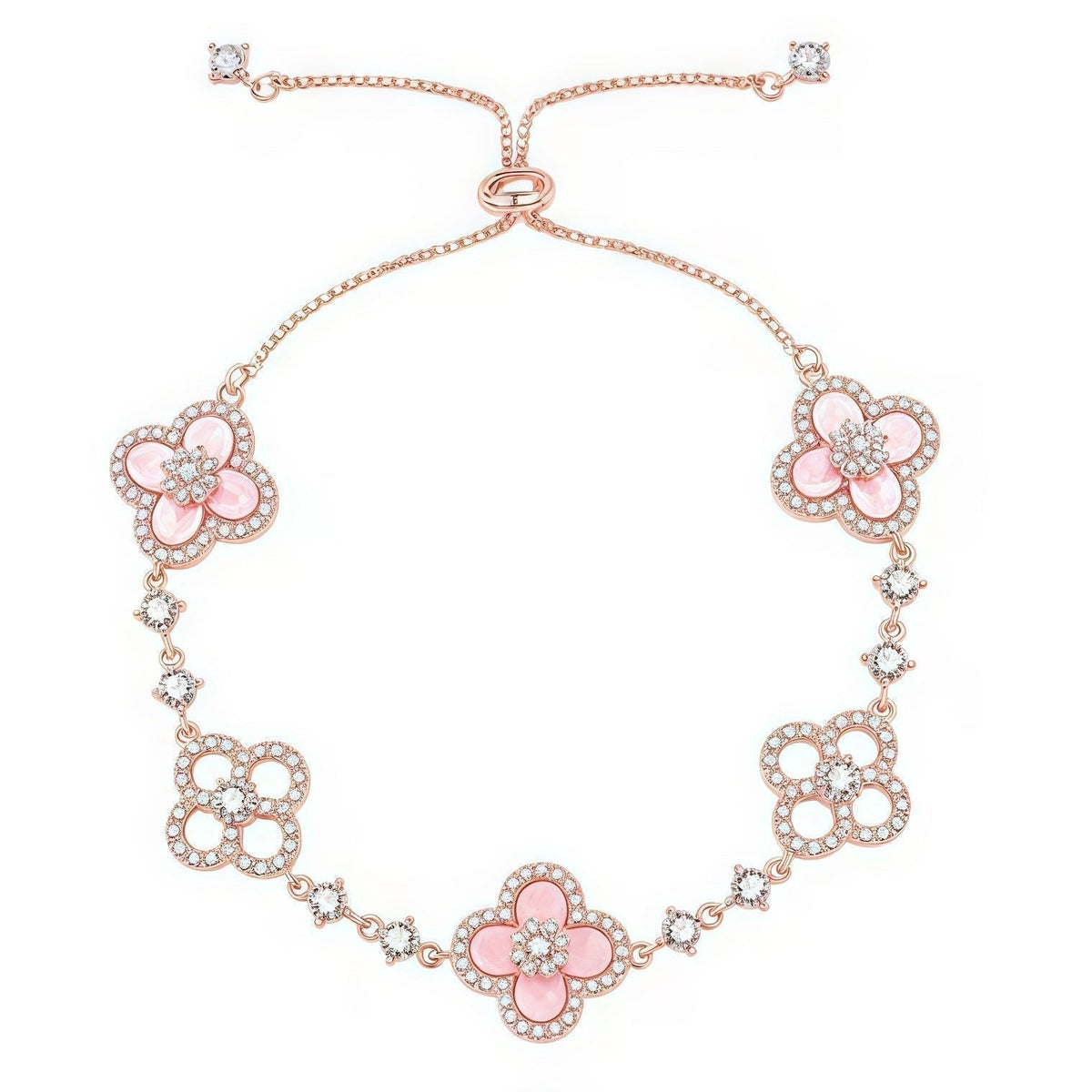 Miro CLOVER 5 MOTIF PINK BLUE RED WHITE BRACELET