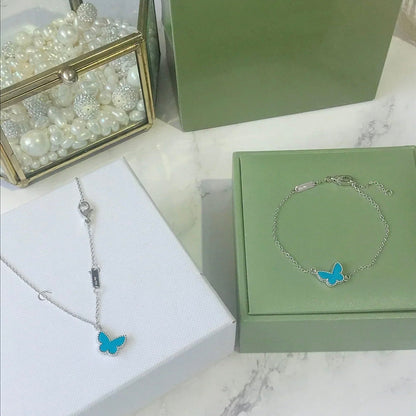 Miro BUTTERFLY TURQUOISE BUTTERFLY BRACELET SILVER