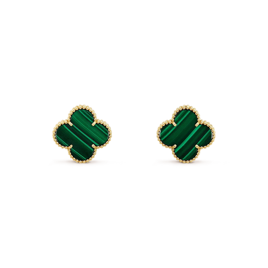 Miro CLOVER MINI 9.5MM MALACHITE  EARRINGS