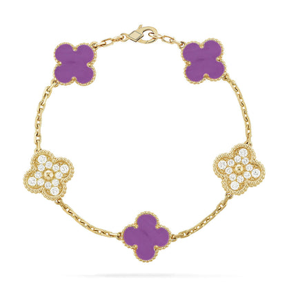 [Miro ]New  CLOVER 5 MOTIF VIOLET BRACELET COLLECTION