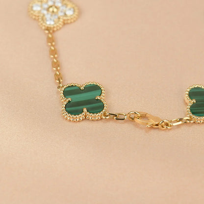 [Miro ]New  CLOVER 5 MOTIF MALACHITE BRACELET COLLECTION