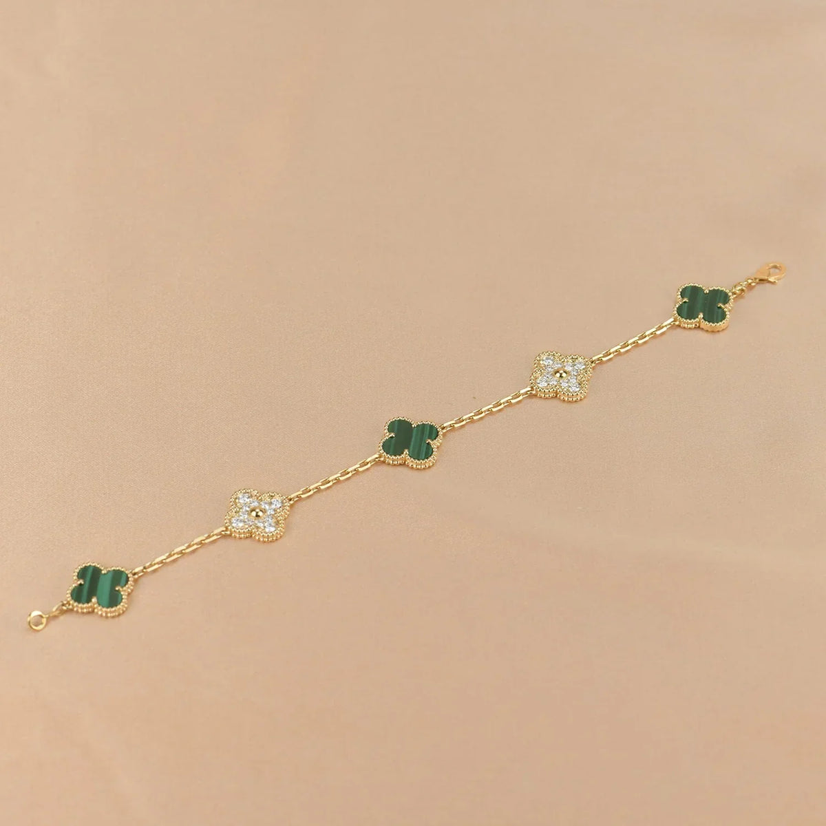 [Miro ]New  CLOVER 5 MOTIF MALACHITE BRACELET COLLECTION