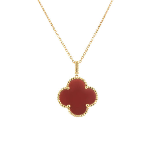 Miro CLOVER 25MM NECKLACE GOLD CARNELIAN