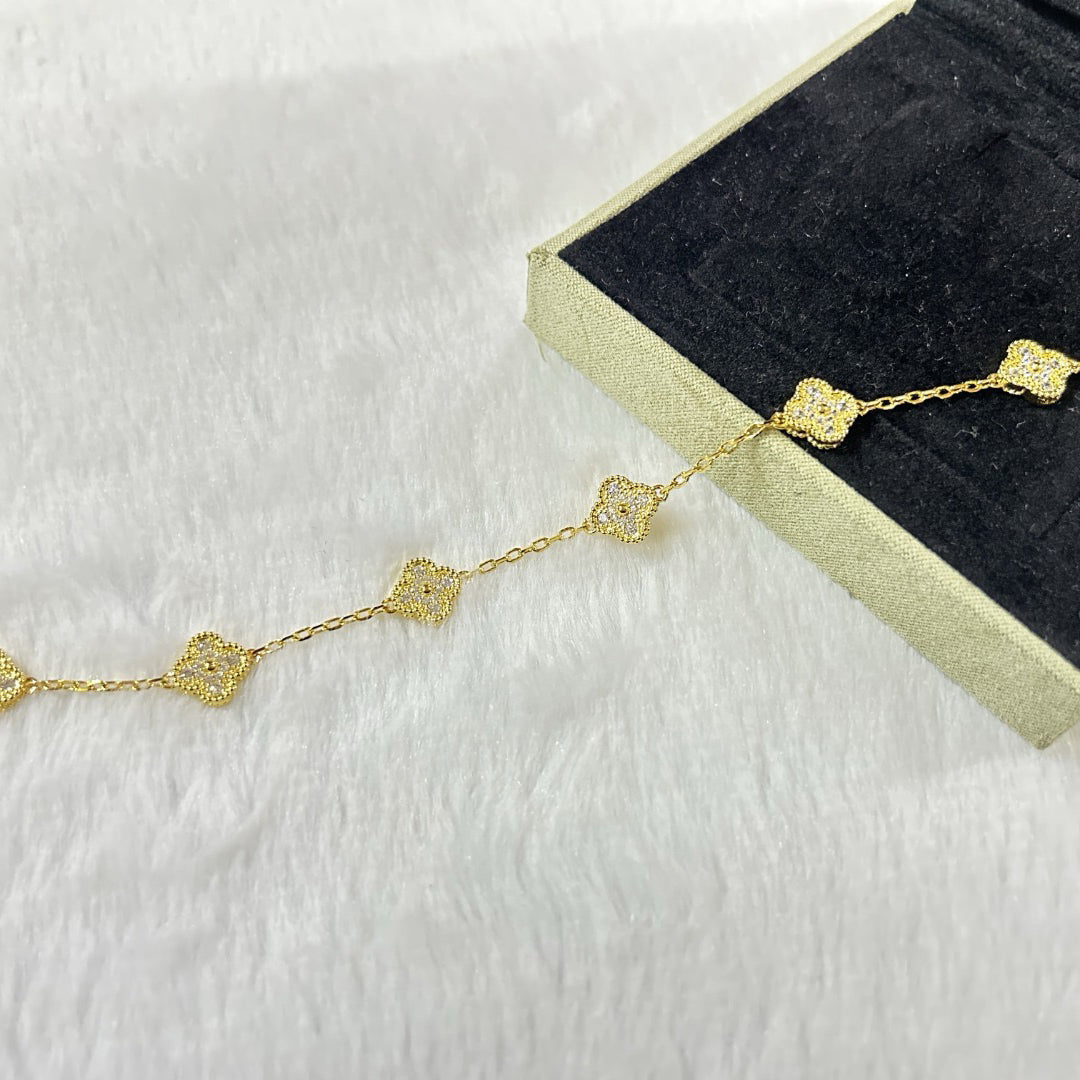 [Miro ]New CLOVER 6 MOTIF DIAMOND BRACELET